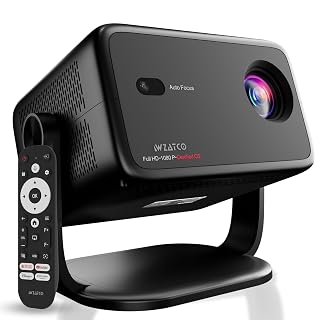 WZATCO Yuva Vibe, Certified OS Smart Home Projector, Native 1080P Fully Automatic, HDMI ARC, WiFi 6 & BT, 14000 Lumens, Screen Mirroring, Portable Room Cinema, Black - Amazon product rated Grade A