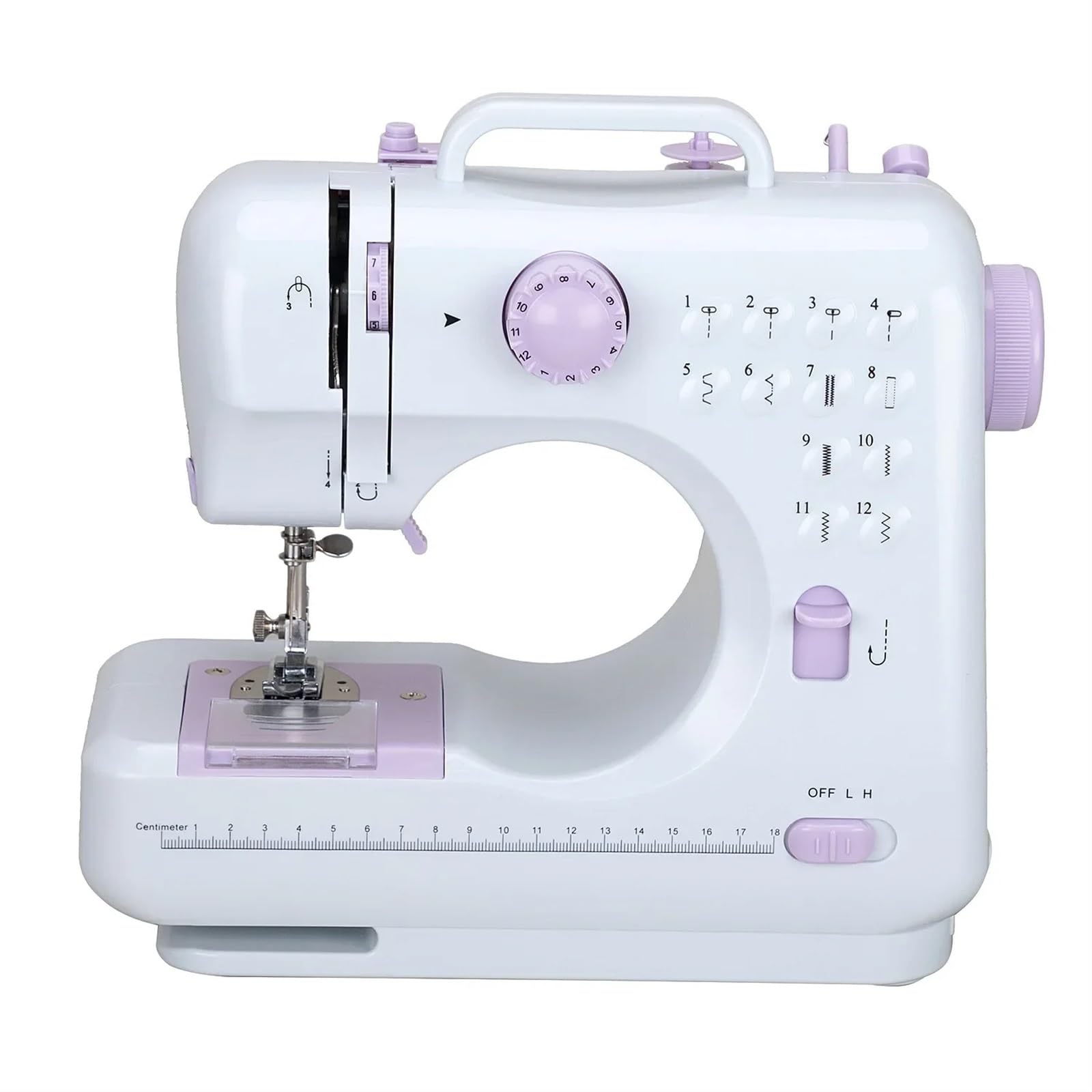 Edede One Color Sewing Machine, Household Mini Sewing Machine Double Speeds Small Sewing Machine 12 Built-In Stitches Travel Sewing Machines For Beginners