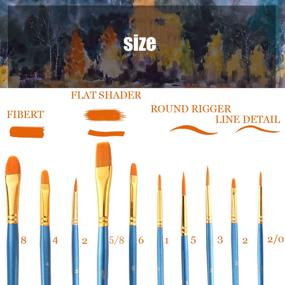 BOMEIJIA 10 Pièces/paquet Ensemble De Pinceaux Peinture Art Pinceau Pour Acrylique Huile Aquarelle Artiste Professionnel Kits De Peinture