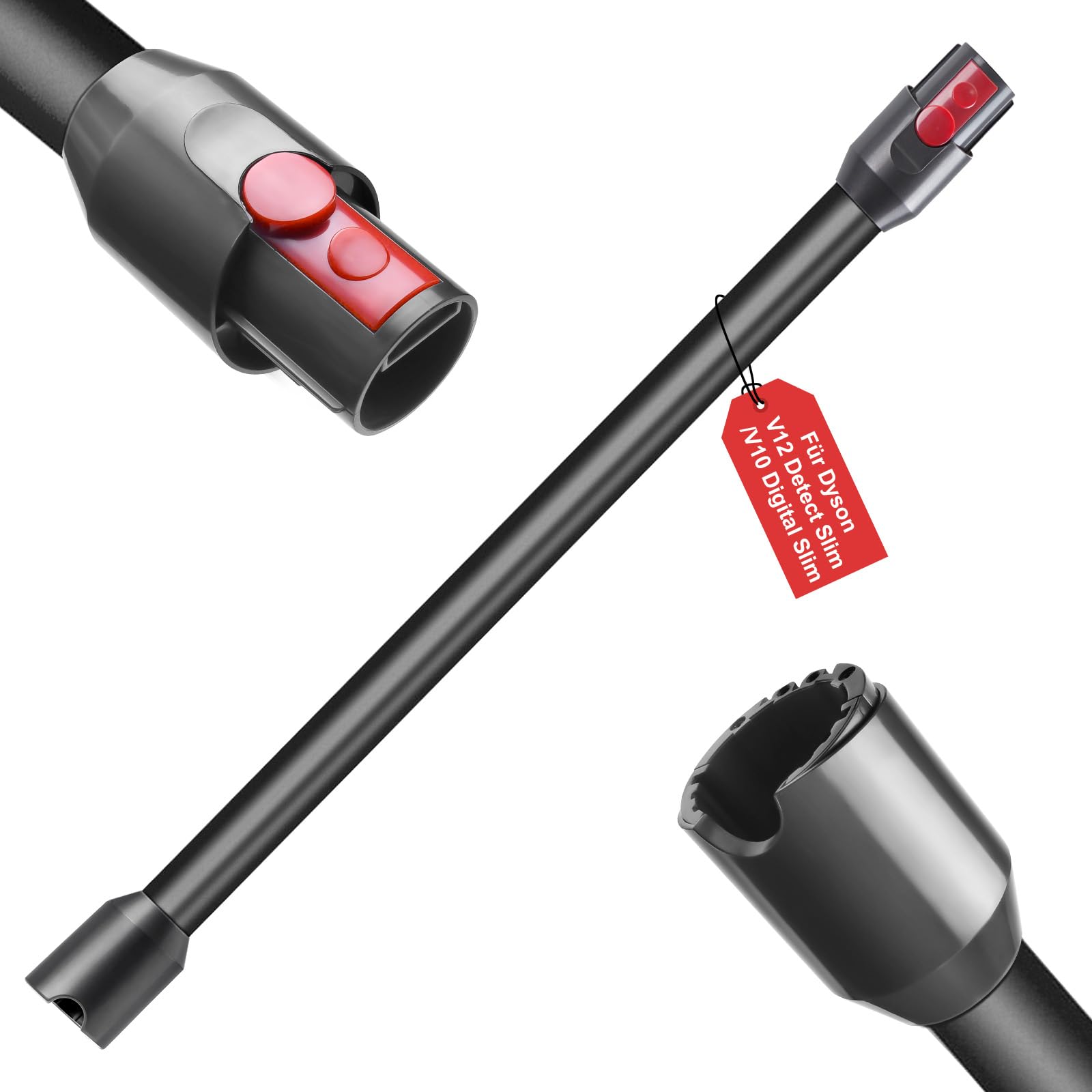 Swetfela Verlängerungsrohr für Dyson V12 Detect Slim / V10 Digital Slim Stabstaubsauger, 74cm Aluminium Ersatz Teleskoprohr Schnellspanner Verlängerungsstange für V12/V10 Slim Ersatzteile