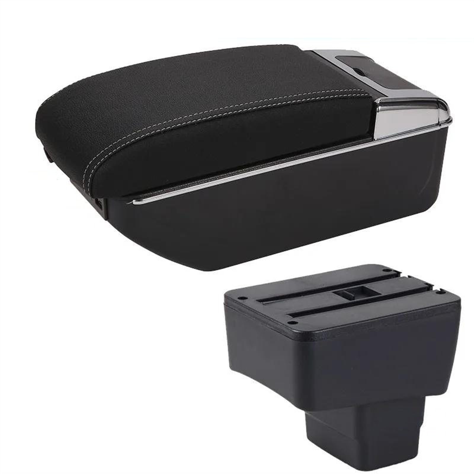 NMJLQW Storage Rack Car Retrofit Armrest Storage Box Car Accessories With USB For 2 For Skyactiv Version Cx3 CX-3(A3 Black white 7USB)