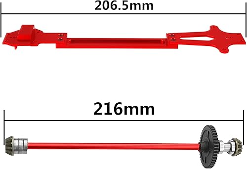 Miniatura 6 de ShareGoo - Bandeja de radio de metal y eje central de transmisión central compatible con WLtoys 124016 124017 124018 124019 112 RC piezas de