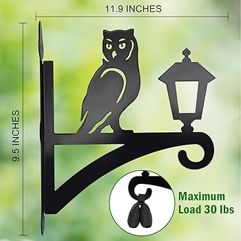 Peacoblue Iron Plant Hanger Hook For Outdoor Indoor Hanging Plant Flower Fern Pots Lantern Bird Feeder Wind Chime,12"x15.7" Weather Resistant Metal Wall Holder For Porch Garden Farmhouse(Dog With Cat