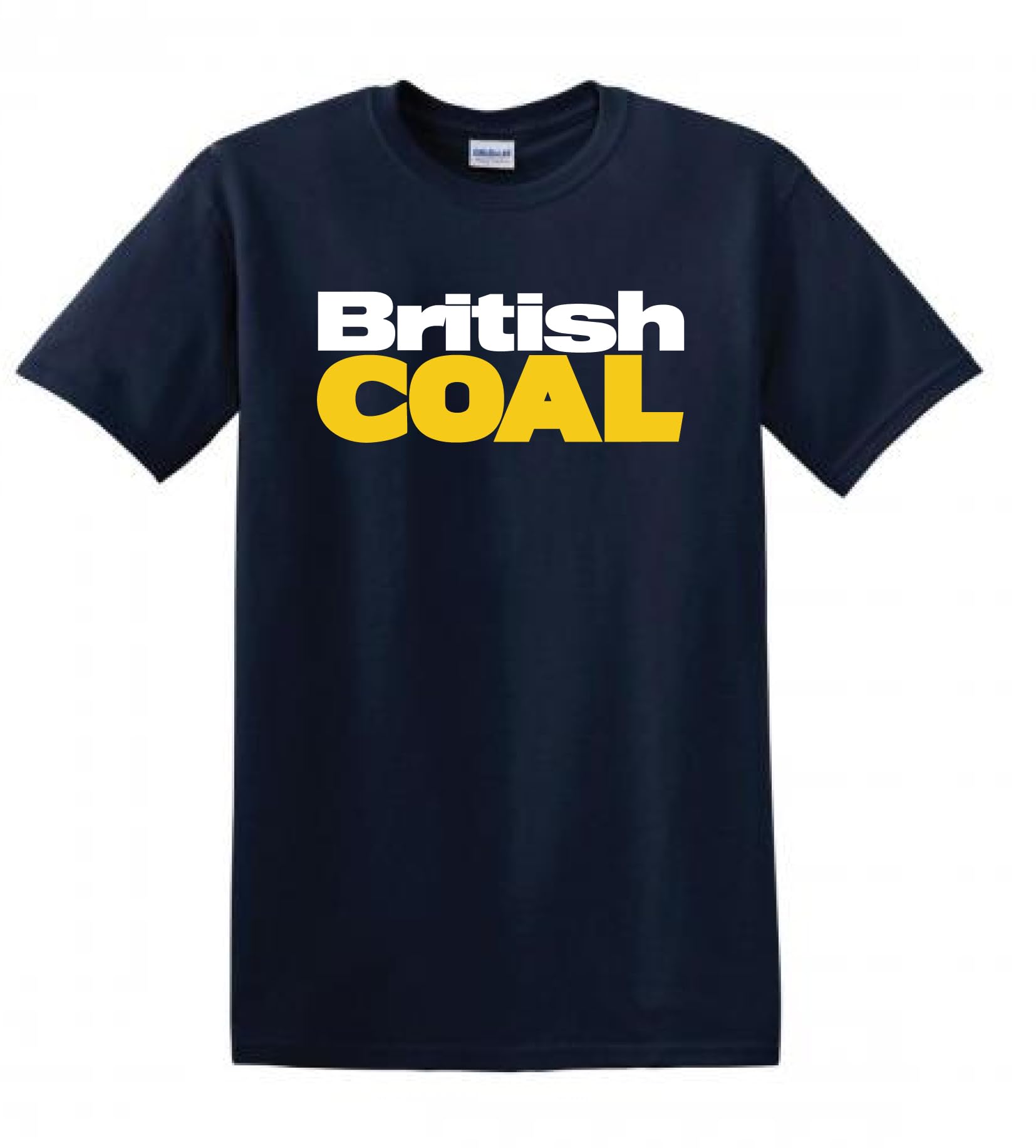 Revolutionary Tees British Coal Retro Industrial 80s Mining Miners Heavy Cotton t-Shirt Navy Blue