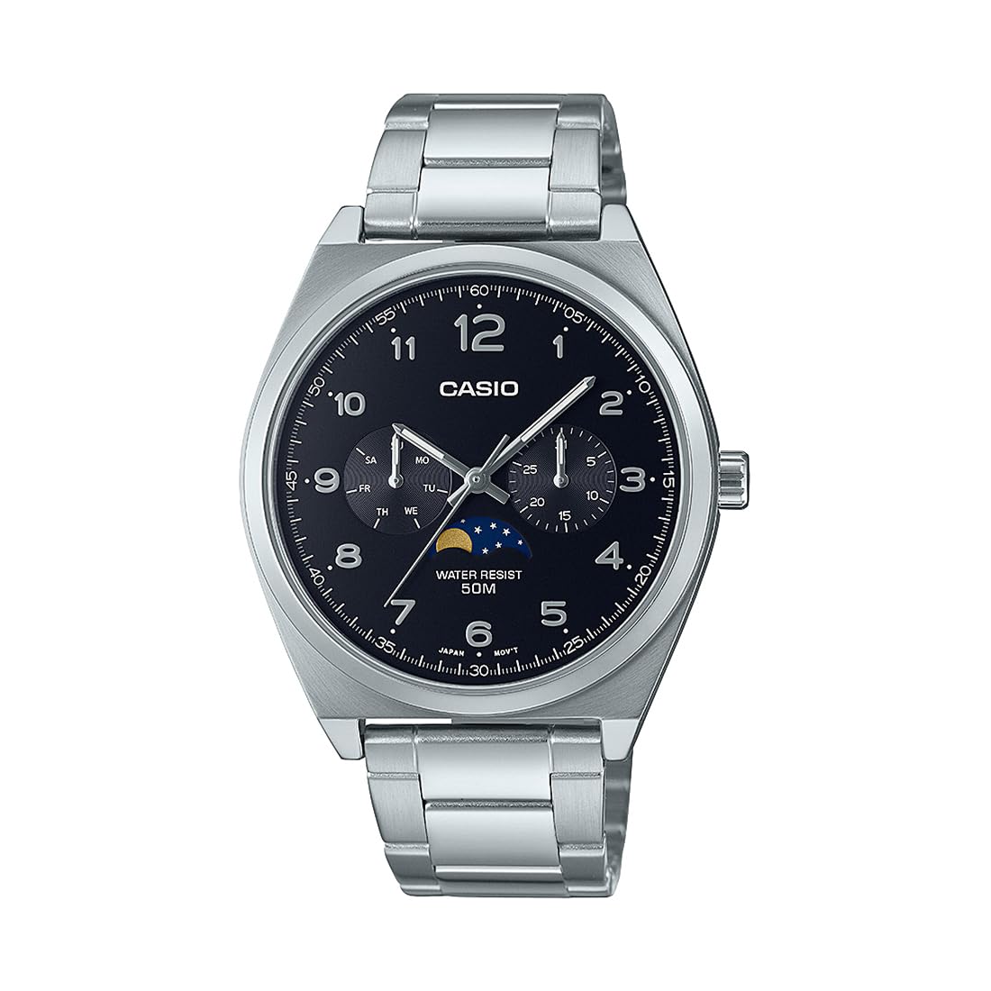Casio Men Stainless Steel Analog Black Dial Watch-Mtp-M300D-1Avdf, Band Color-Silver (B0C33NHGM5) Amazon Price History, Amazon Price Tracker