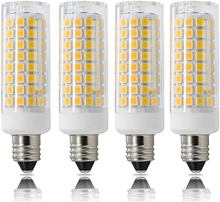 E11 LED Bulb, LED E11 Dimmable, 75W Halogen Bulb Replacement, LED E11 Mini Candelabra Base, Replaces T3/T4 JD E11, 360 Degree Beam Angle, AC110V-130V, for Indoor Decorative Lighting. Warm White 4-Pack