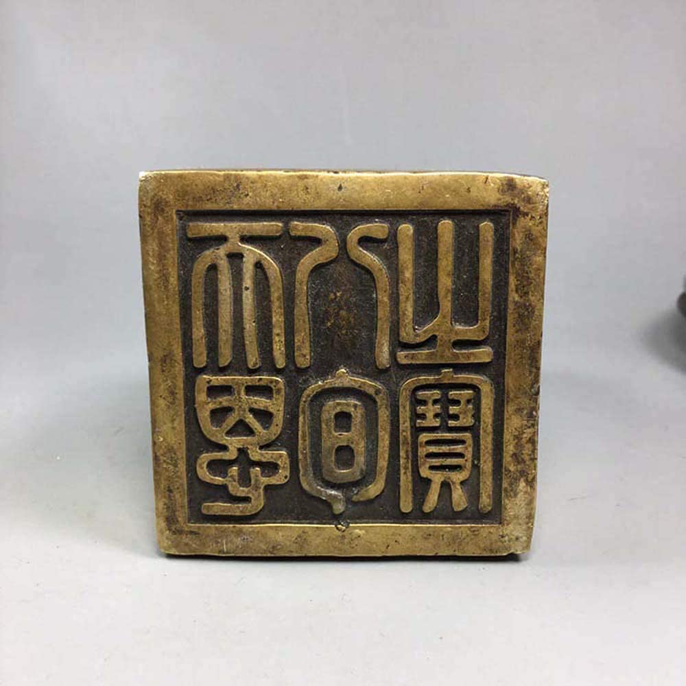 Escultura De Jardín para Exteriores, Colección De Antigüedades Chinas, Decoración Feng Shui, Estatua De Sello del Emperador Dragón De Latón Puro, Figura para El Hogar Y La Oficina, Estatua P