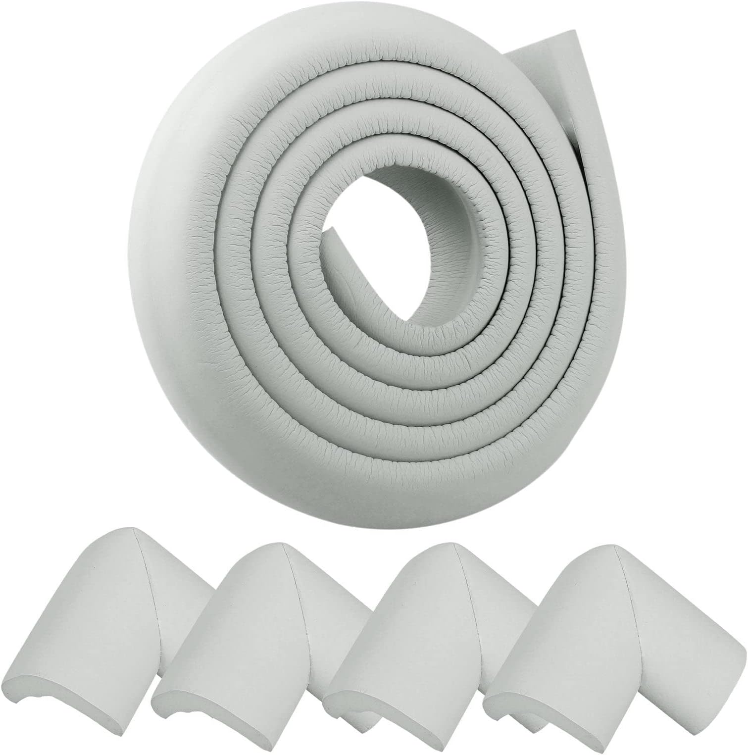 Mockery 6.5ft Baby Proofing Edge and Corner Guard Protector Set, Table Edge Corner Cushion Guards, Strip Softener Bumper Safety Protector for Kids Baby,Furniture Desk Guard with Dual Sided Tape(Grey)