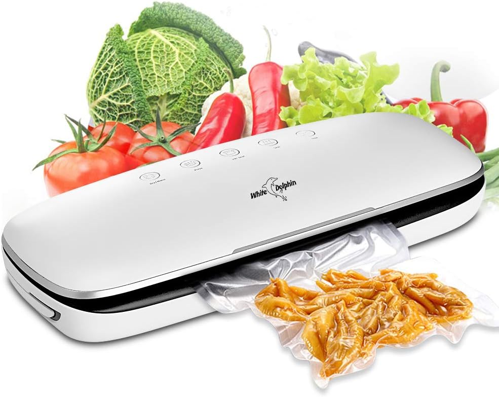 Food Vacuum Sealer | Automatic Air Sealing System | Vacuum Sealer Machine Start Kit for Food Storage with 10 Vacuum Bags Sous Vide Cooking Dry Moist Modes