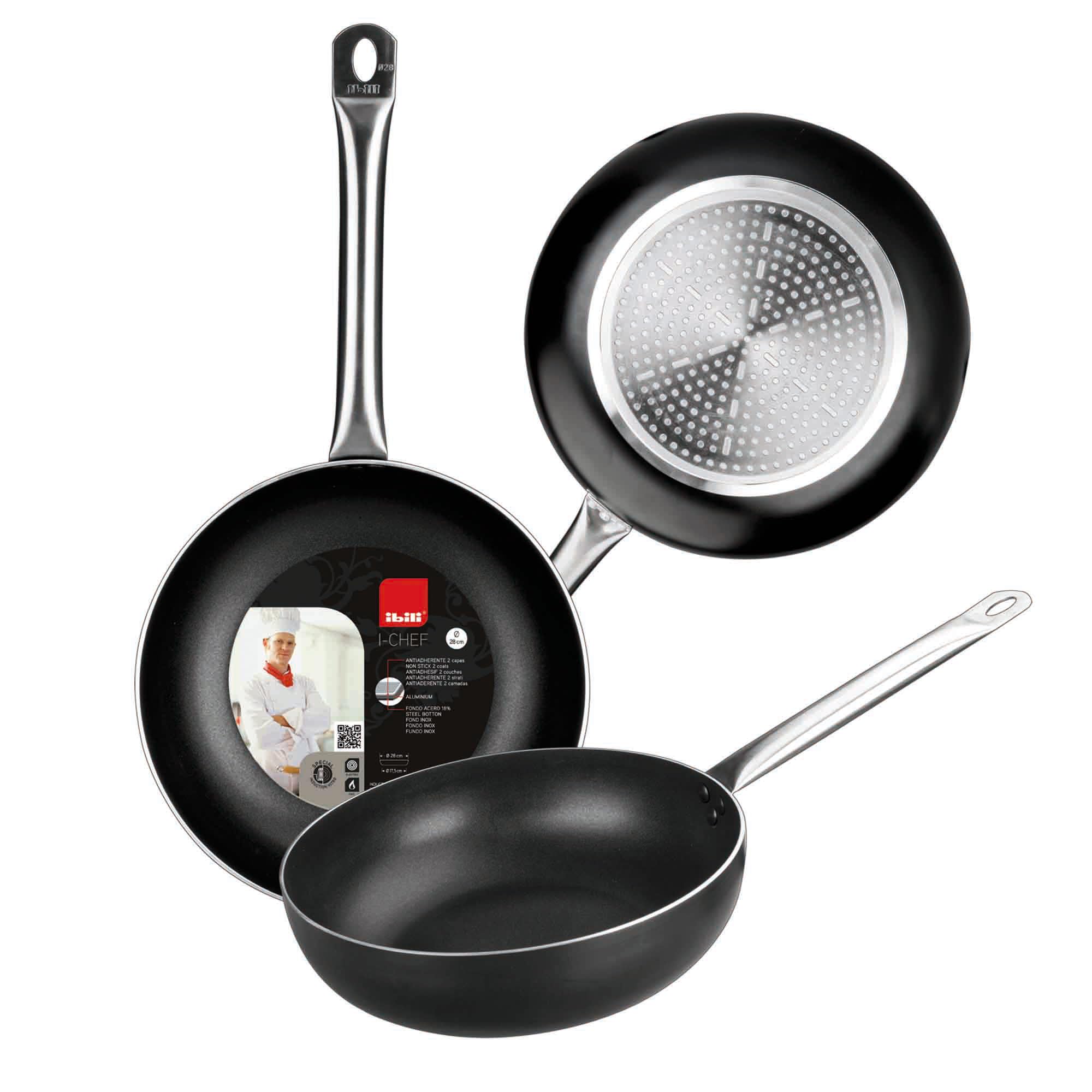 Ibili 403124 - Sartén Honda I-Chef 24 cm Aluminio con Mango