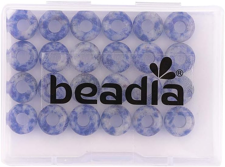 Natural Blue Sodalite Rondelle Stone with Large Hole (4mm) Loose Semi Gemstone Beads for Jewelry Making 10mmx4mm 24pcs - Image 5