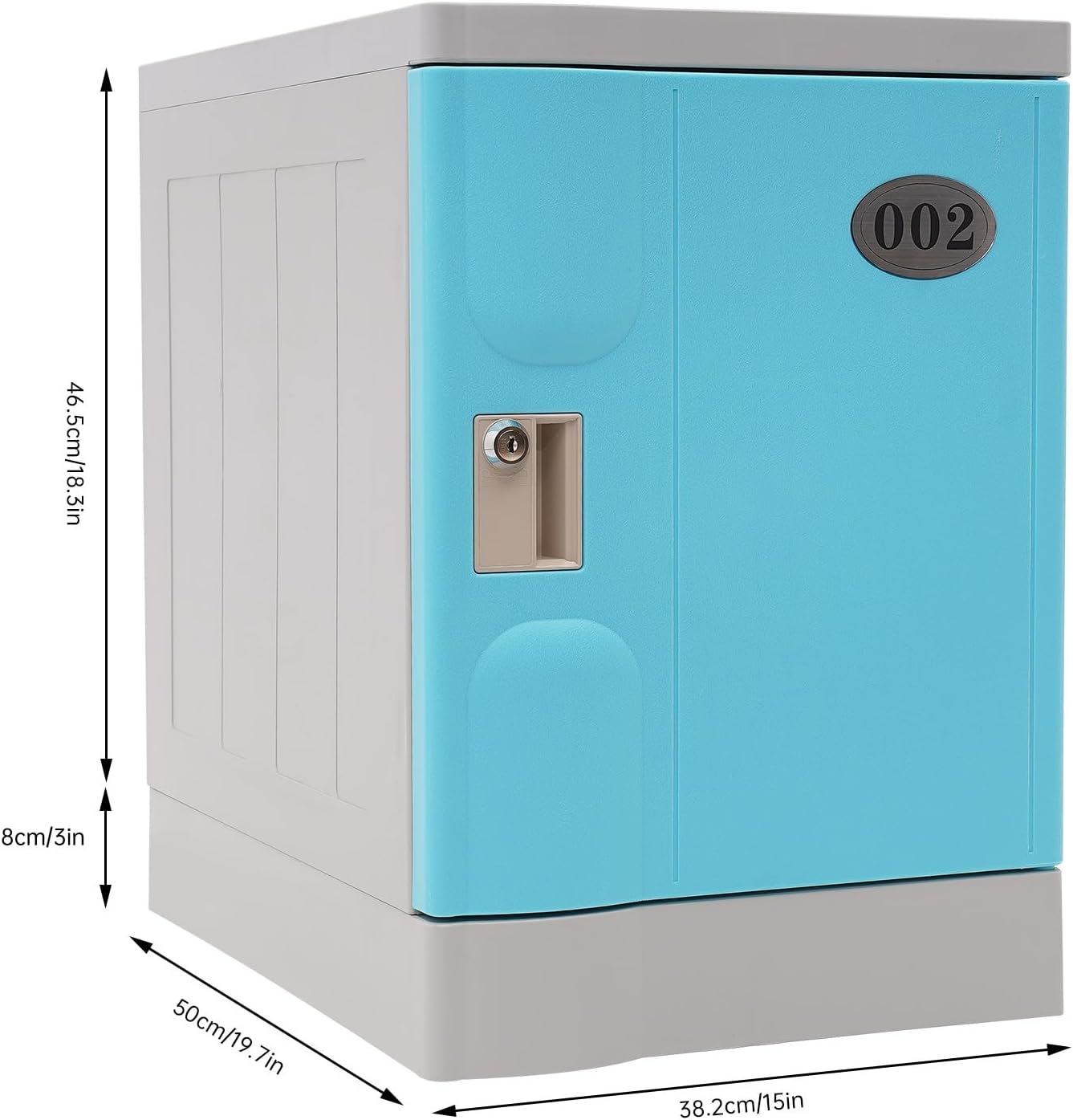 Lockable Storage Cabinet 19" with Keys | Great for Kids, Home, School, Office or Outdoor | Toy Box, Footlocker, Bedside Dresser/Nightstand, Sports or Gym (Blue)