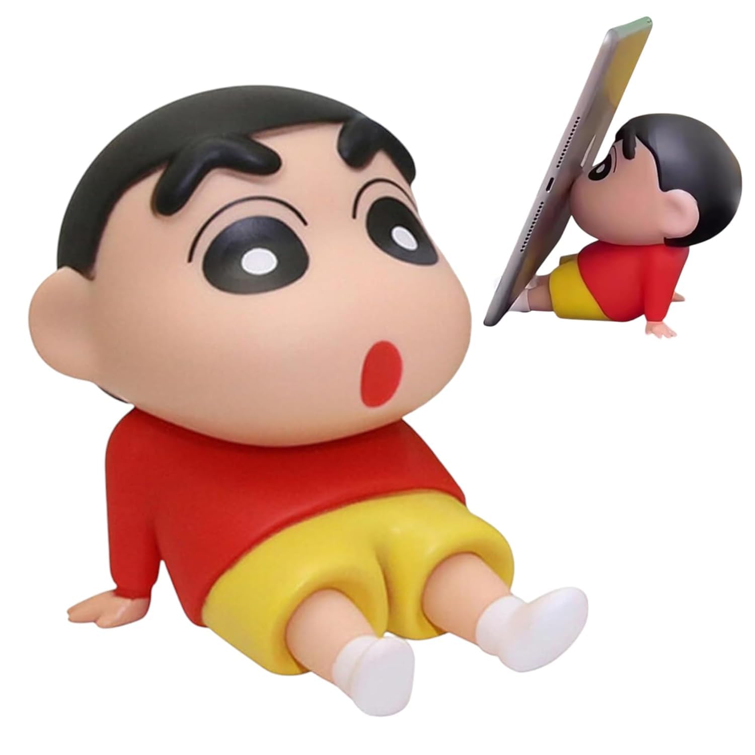 Jivitam Action Figure Mobile Holder Creative Cartoon Phone Holder Figures Toys for Boys & Girls PVC Portable Mobile Phone Holder, Super Stable Holder for Phones and Tablets (Shin_chan-Red)-image-46