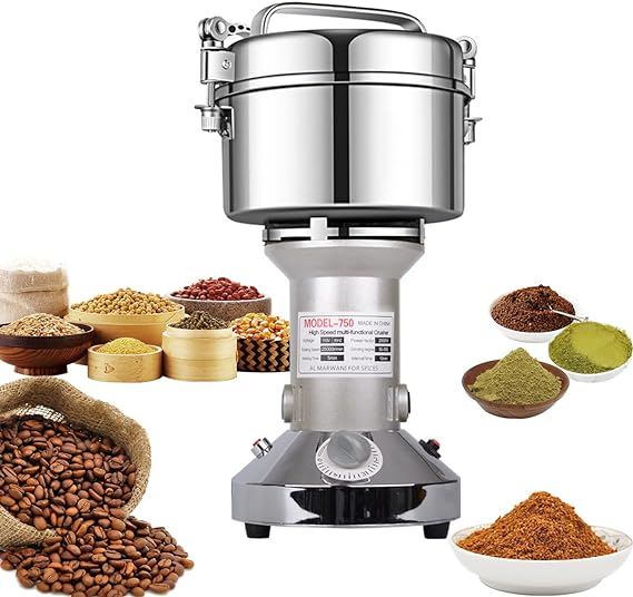 LEJIEYIN Grain Mill Electric 750g Electric Mill Stainless Steel Graingrinder & Commercial Motor