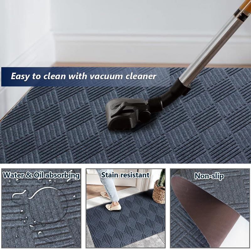 Hallway Runnner Rug Non Slip Rubber Backing Carpet 2x6 ft Custom Size, Heavy Duty Long Rug for Entryway, Kitchen, Garage, Stairs, Front Door, Laundry Room, Commercial Use
