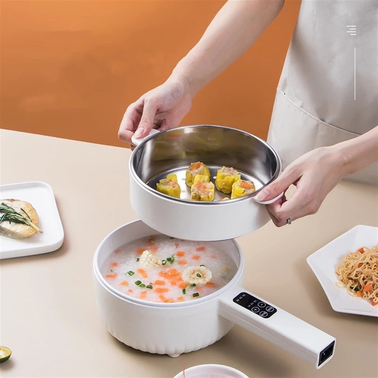 Il Riso Elettrico， Pentola elettrica Multifunzionale for Uso Domestico, Piccola Persona, for cuocere a Vapore e friggere i Noodles