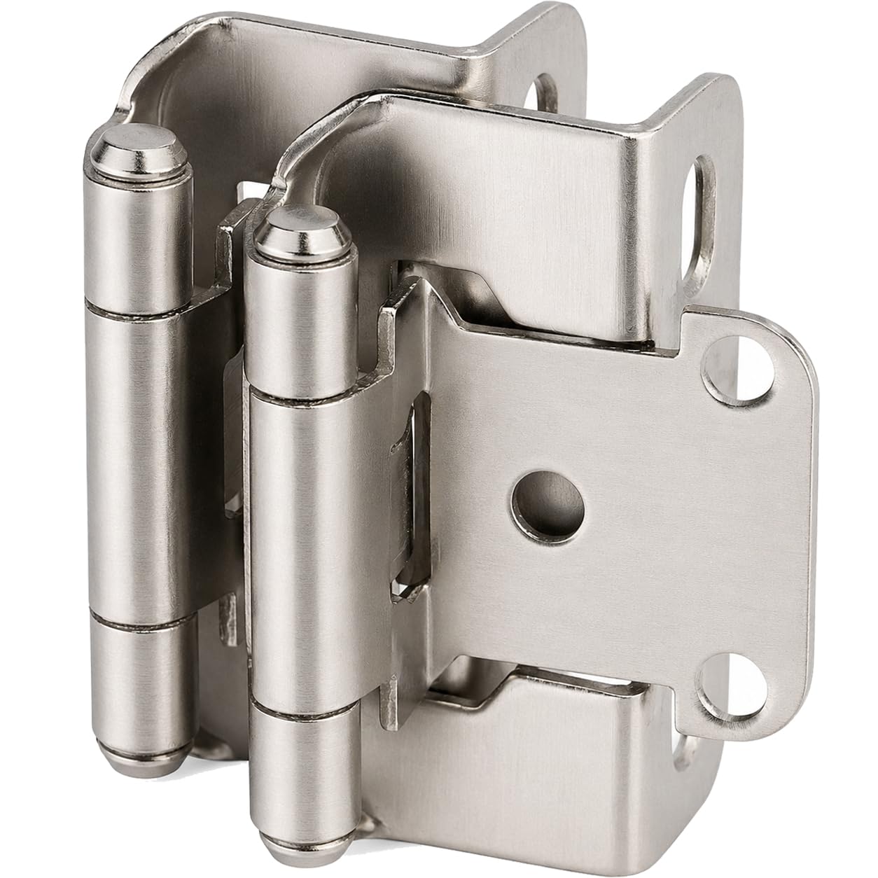 Decobasics Brushed Nickel Cabinet Hinges For Kitchen Cabinets (5 Pair-10 Pcs) -1/2 Overlay Partial Wrap Around Self Closing Cabinet Door Hinges For Fa 649754218318