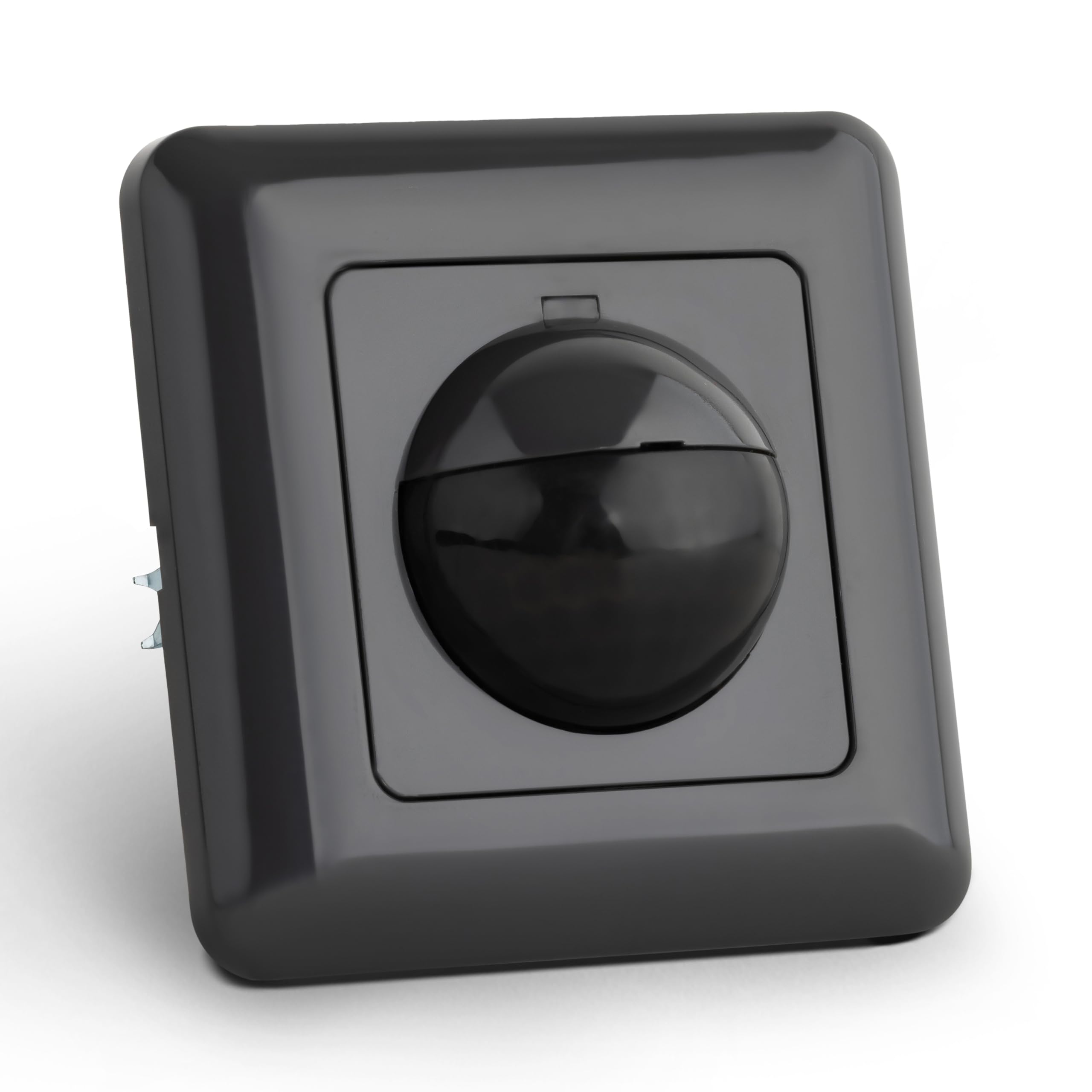 Sebson Anthracite Motion Sensor Indoor - Recessed Wall Installation, Programmable Pir Sensor, Led Compatible, Motion Detector Range 10M/190°, 3-Wire, 60X49x32mm