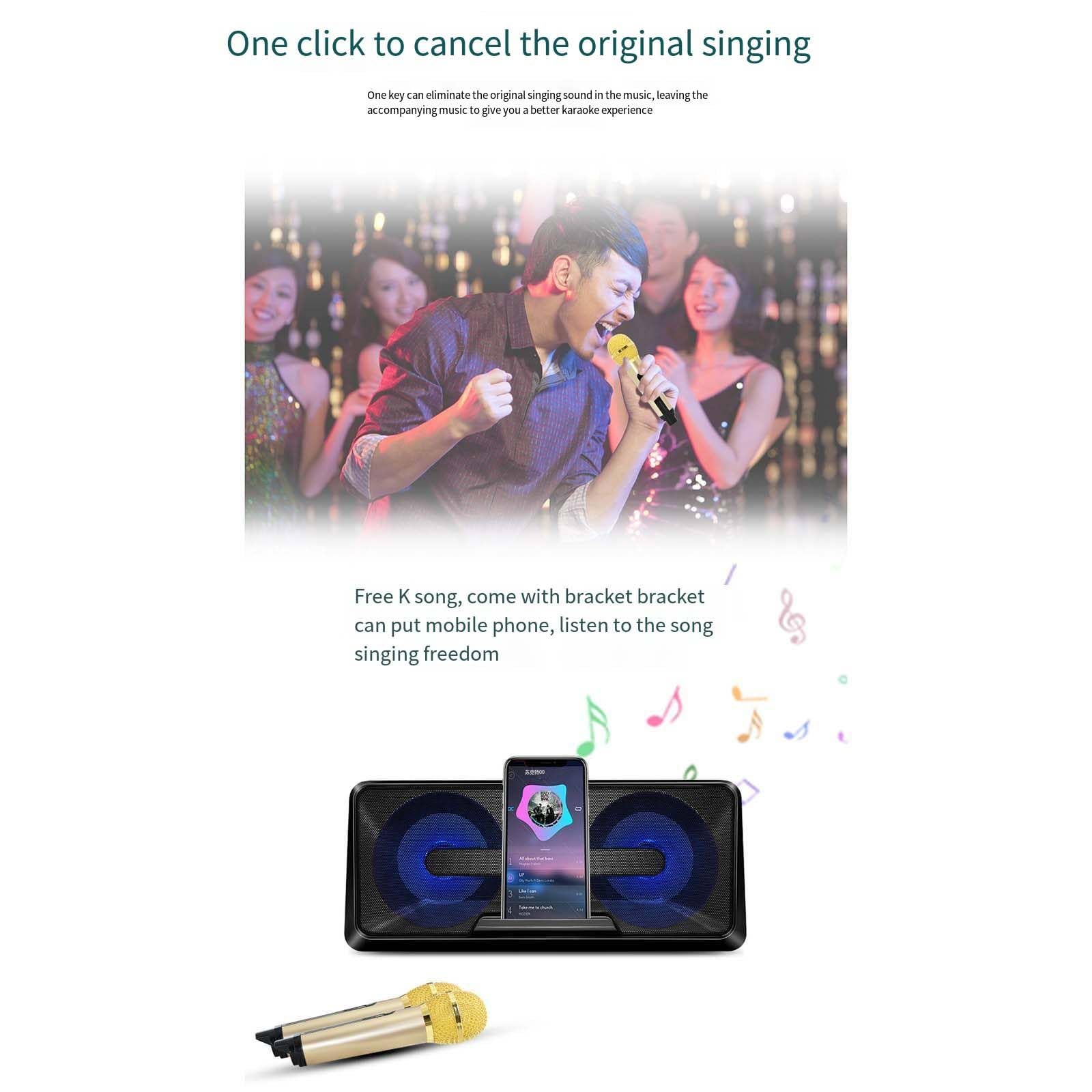 Urządzenie do karaoke Mikrofon bezprzewodowy Bluetooth Audio Zewnętrzny przenośny telefon komórkowy Ktv One Telewizor Domowy chór,A