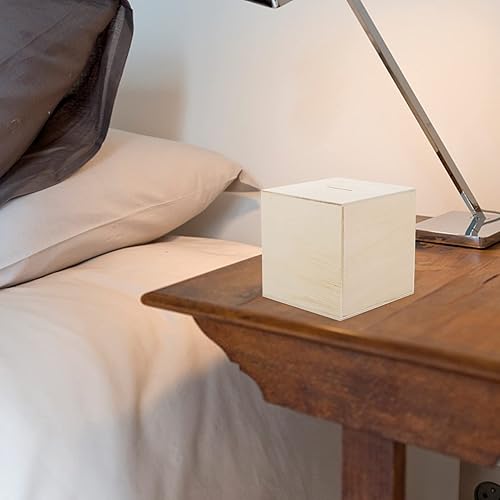 Miniatura 3 de Hucha de madera sin acabar, 3 piezas, banco de monedas de madera, caja de cambio creativa para niños, hecho a mano, divertido arte sin terminar para