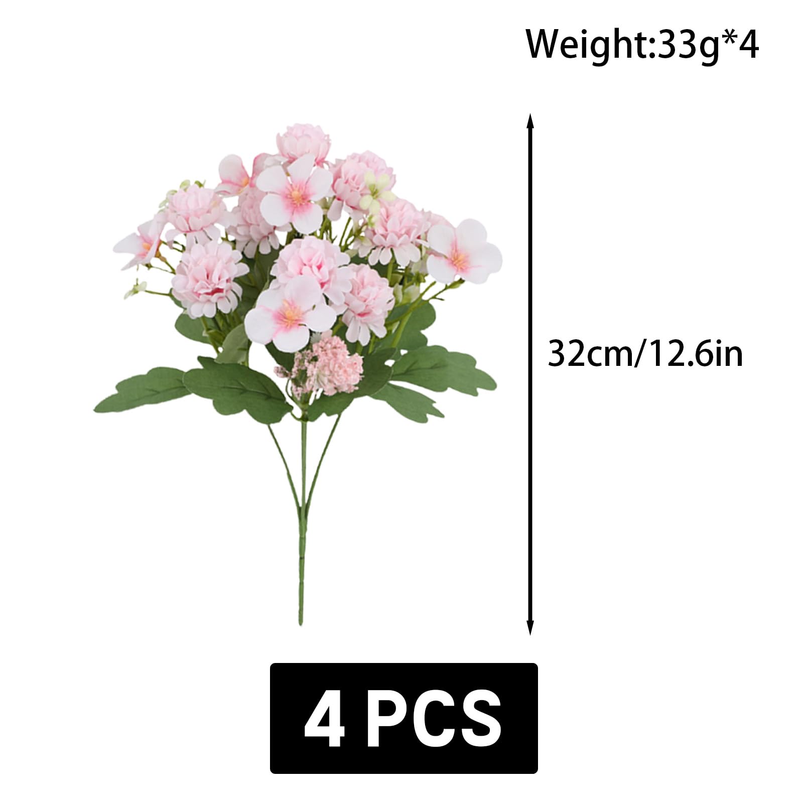 astylishome Faux Flowers that Look Real for Outdoors Wedding Bouquet Artificial Rose Bouquets Beautiful Bridal Bridesmaid Flower Artificial Silk Flowers White 3510 - Image 3