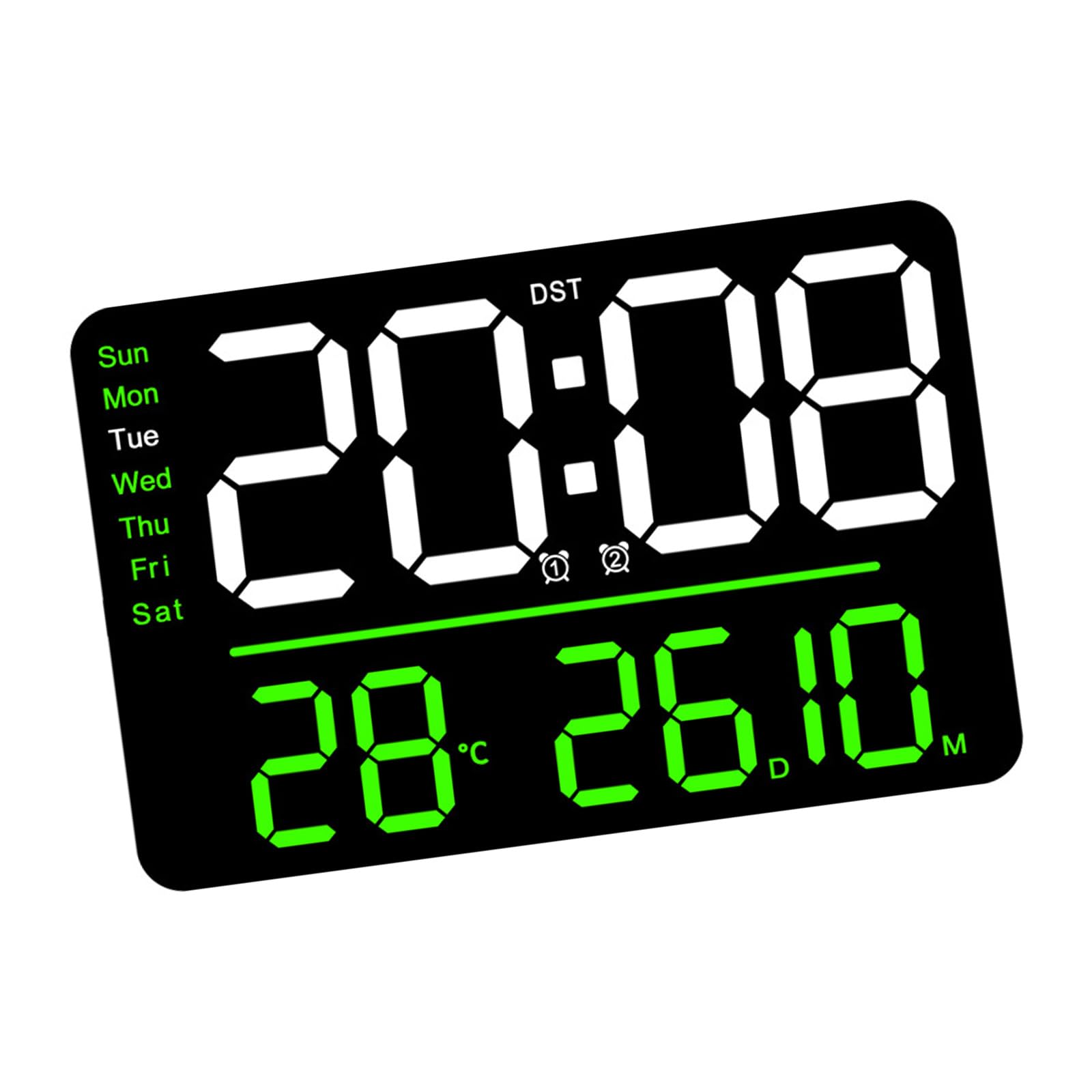 Horloge murale numérique avec date et température pour bureau et chambre moderne