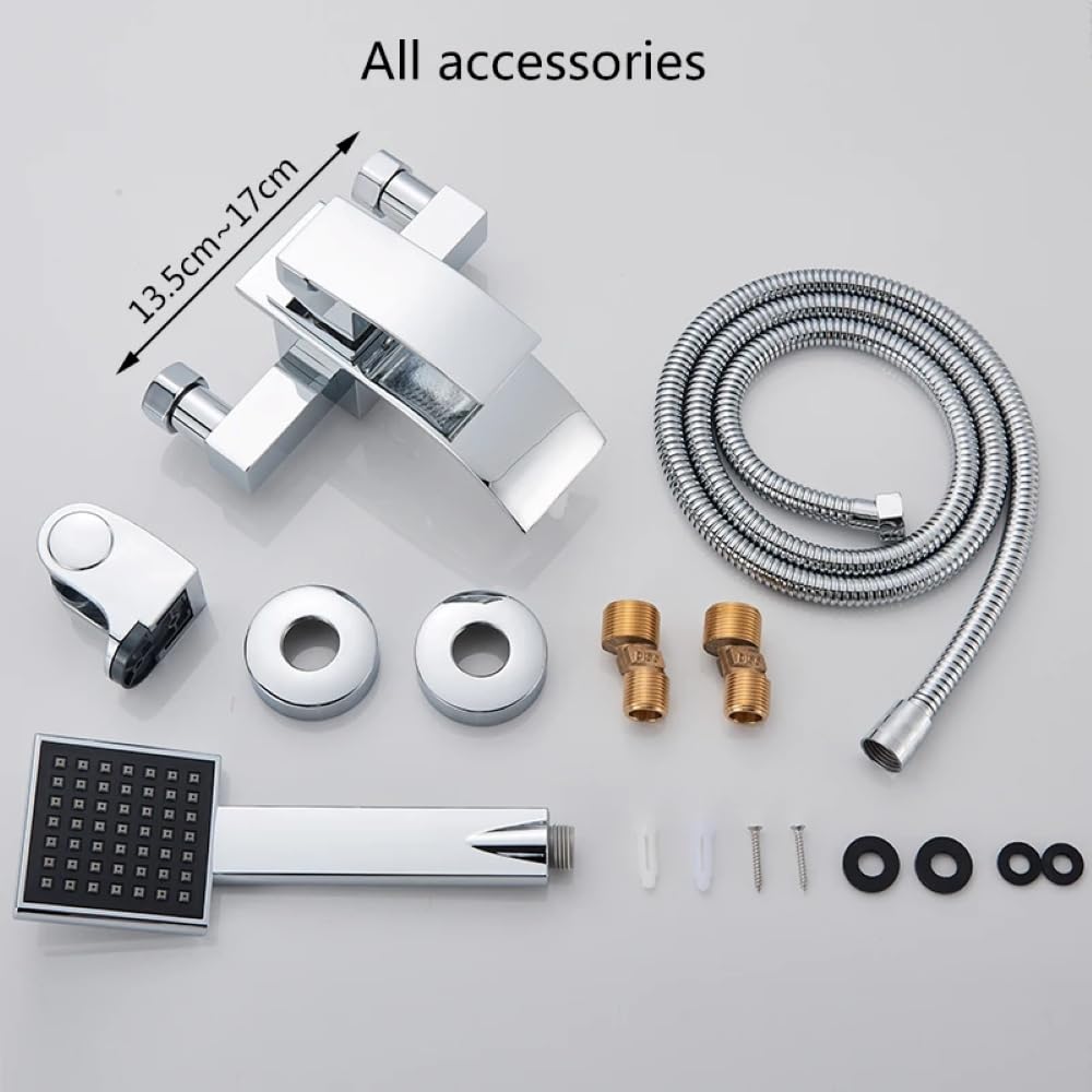 Wannenarmatur Wandmontage mit Handbrause – Badarmatur Wasserhahn für Badewanne, Chrom, Einfache Montage, Modernes Design