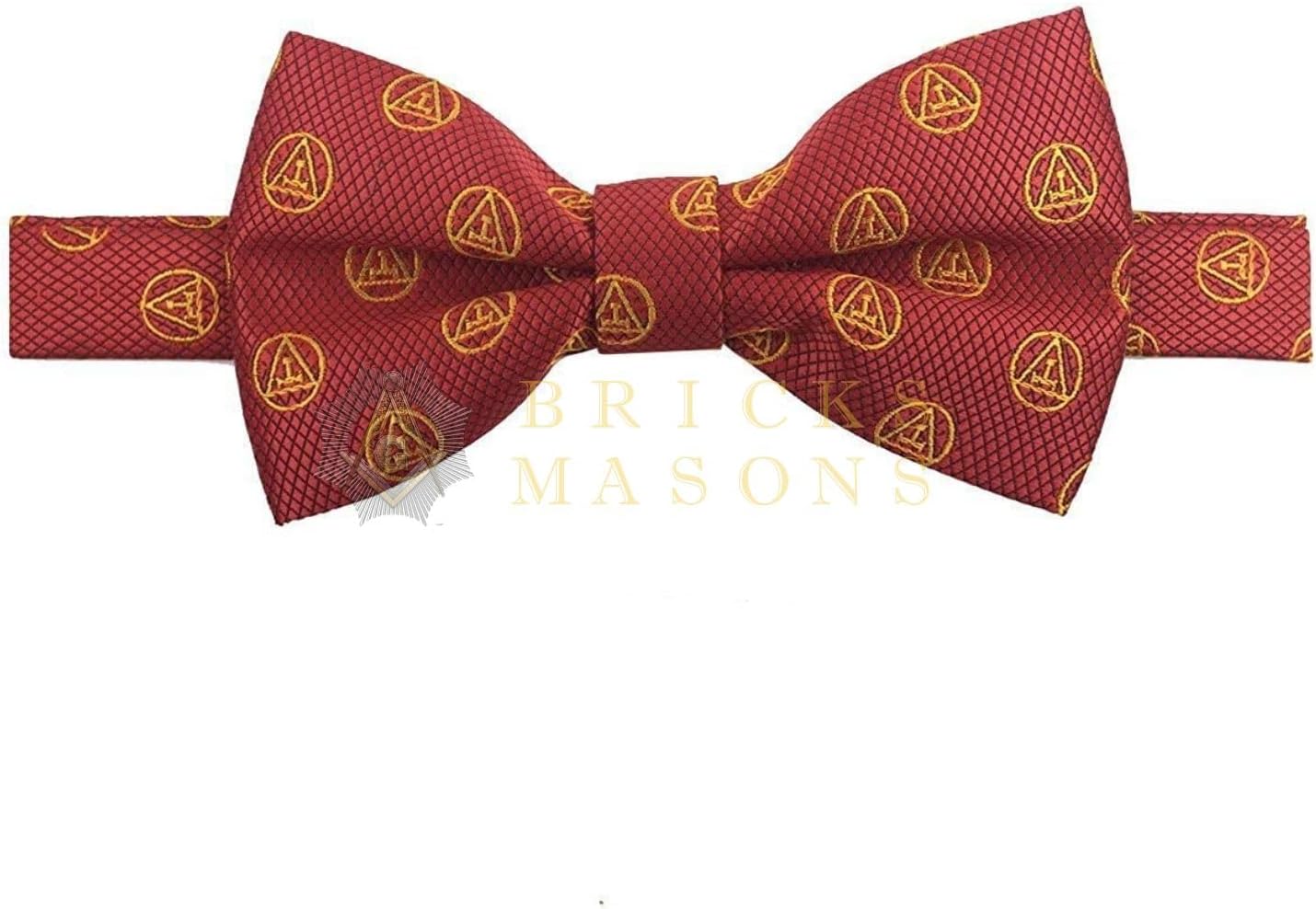 Bricks Masons Masonic Royal Arch RA Bow Tie with Taus Red and Yellow