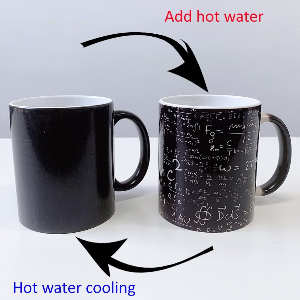 Tasse Farbwechsel, Tasse Farbwechsel Personalisiert, Kaffeetassen Mit Sprüchen Lustig, Kühle Kaffeetassen, Keramische Kaffeetasse, Magische Tasse Mit Physik-Formel, Tee Tasse, 350 Ml / 12 Oz