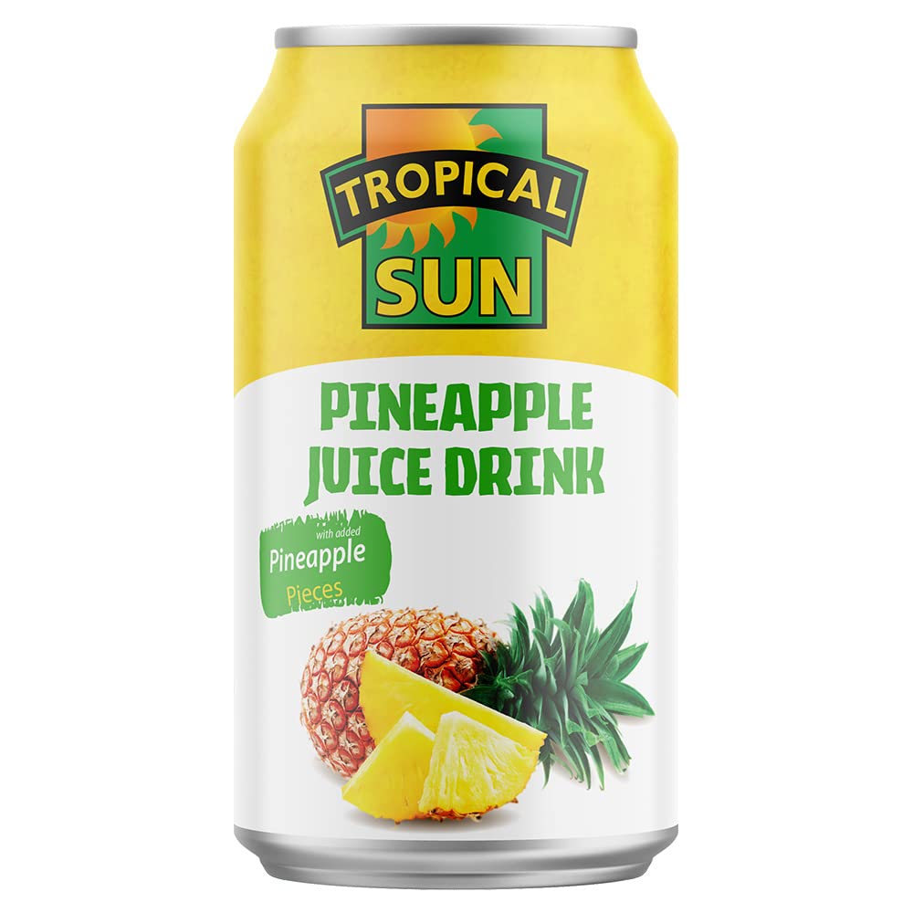 Tropical Sun Pineapple Juice Drink with Pineapple pulp, 330ml (Pack of 12)