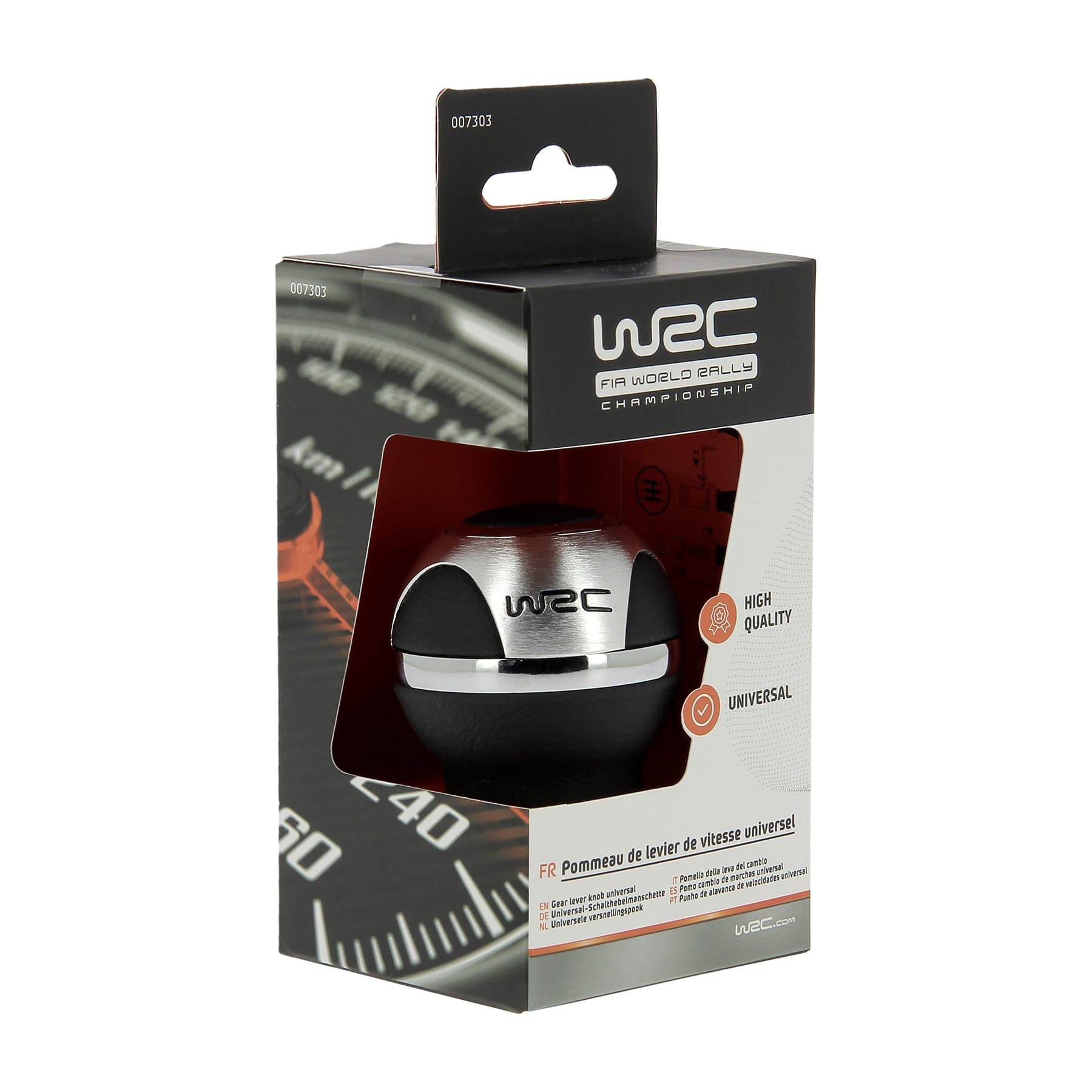 WRC 007303 Gałka zmiany biegów z 3 punktami mocowania aluminium i czarnej skóry