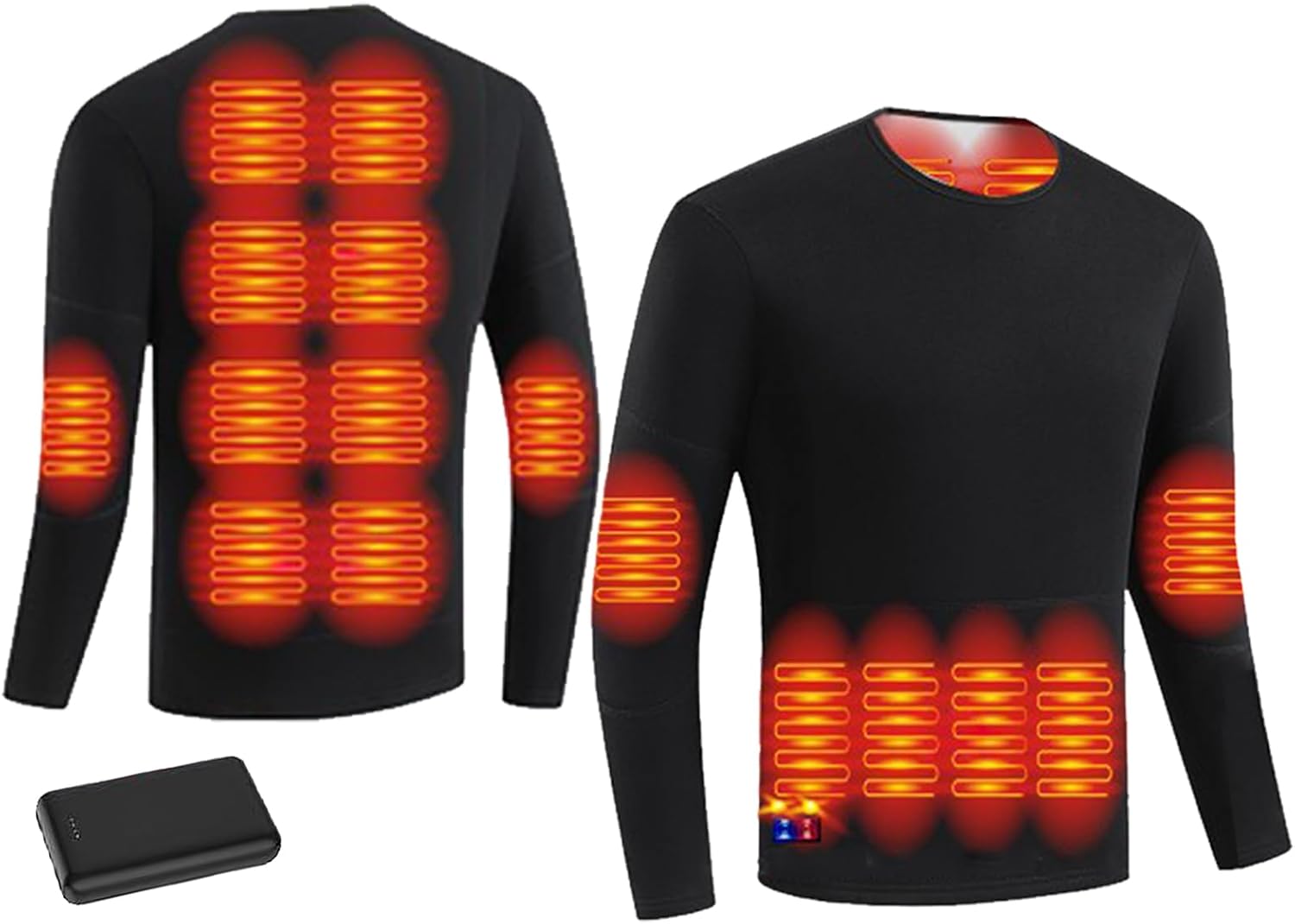 Electric Heated Thermal Underwear with Battery, Men Women Smart Heating Underwear Shirts and Bottoms, Winters Outdoor