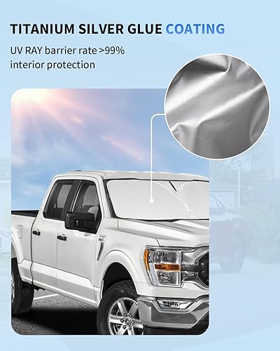 Miniatura 94 de Parasol de parabrisas de ajuste personalizado para Nissan Titan 2017-2024, bloquea los rayos UV y el calor, parasol de ventana delantera, fácil