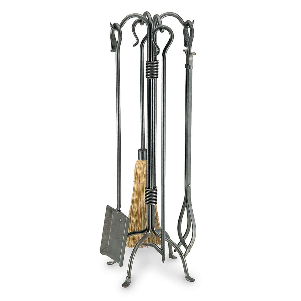 Pilgrim Home and Hearth 18006 Shepherd's Crook Fireplace Tool Set, 33"H/23 Lb, Vintage Iron