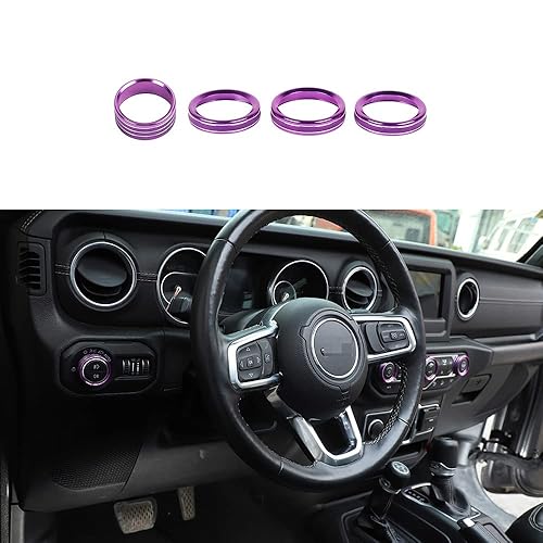 Miniatura 10 de BORUIEN Cubierta para perilla de aire acondicionado y interruptor de faros delanteros, con botón de CA para Jeep Wrangler JL JLU y Jeep Gladiator