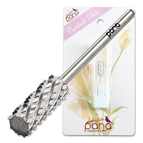 Vista 200 de USA PANA - Broca profesional de carburo de barril pequeño con parte superior plana, grano grueso 5X a grano extrafino, dorado, plateado, negro DLC