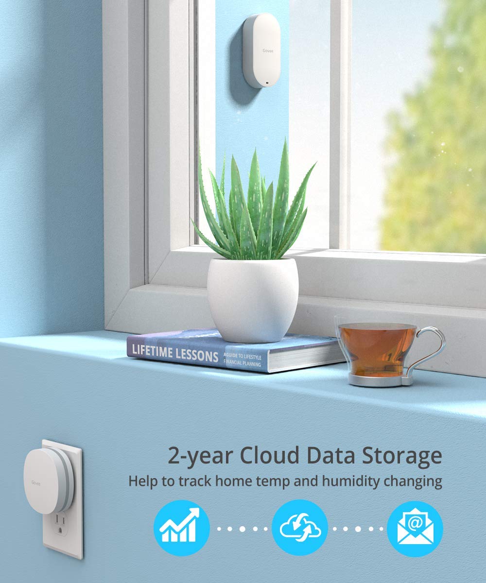 ❤ Crazy Deals Govee WiFi Hygrometer Thermometer, Wireless Temperature Humidity Sensor with App Alerts, for Greenhouse, Basement, Pets, Garage, 1 Sensor and 1 Gateway (Supports 2.4G WiFi) Black Friday - 50% OFF Govee WiFi Hygrometer Thermometer, Wireless Temperature Humidity Sensor with App Alerts, for Greenhouse, Basement, Pets, Garage, 1 Sensor and 1 Gateway (Supports 2.4G WiFi)