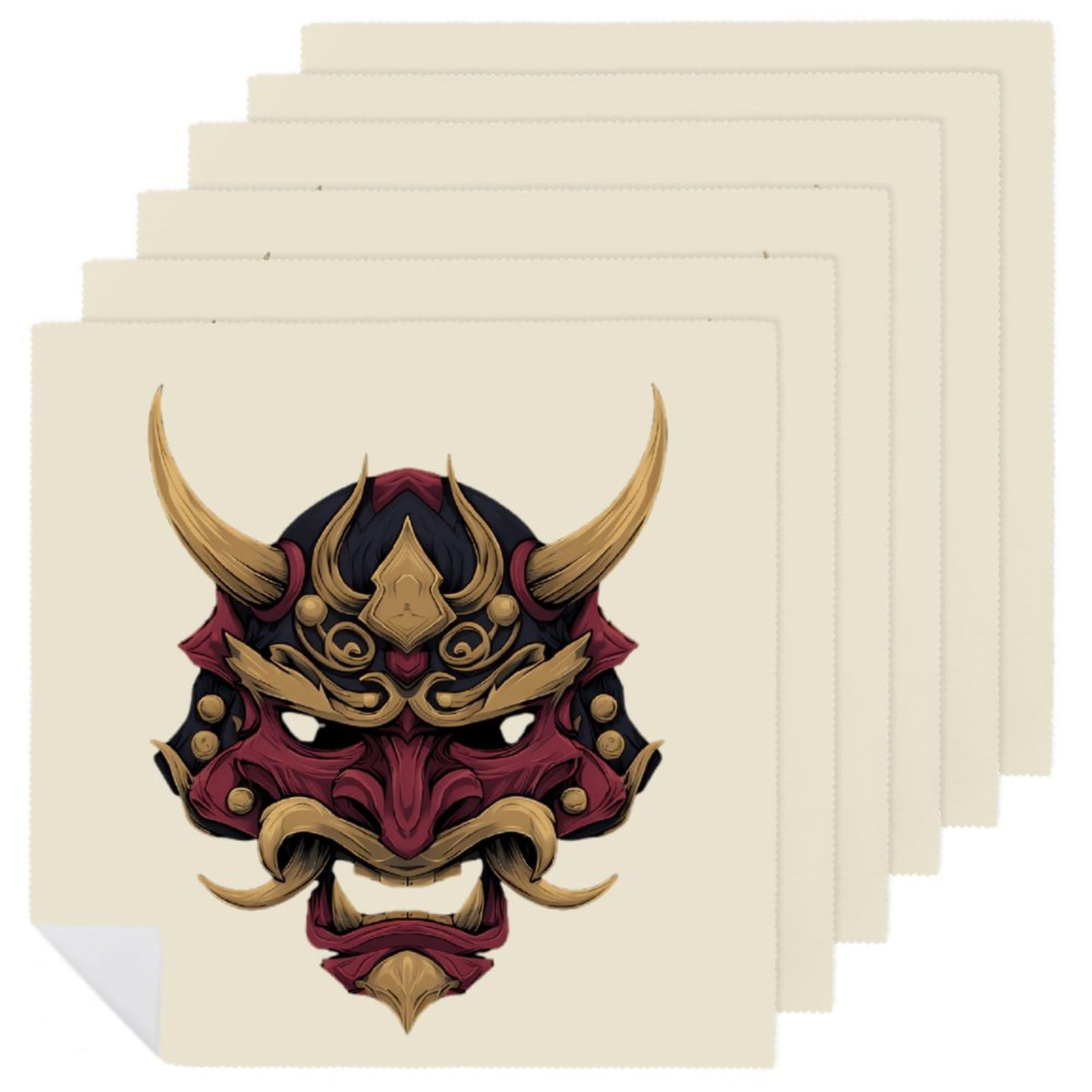 Servilletas cuadradas Oni Mask de estilo japonés tradicional y máxima suavidad para hoteles