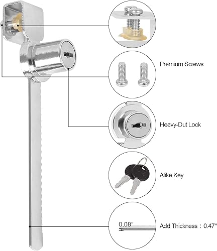 Miniatura 3 de Paquete de 8 vitrinas con cerradura de trinquete para puerta corrediza de cristal, vitrina, vitrina de seguridad, vitrina, vitrina de vidrio con