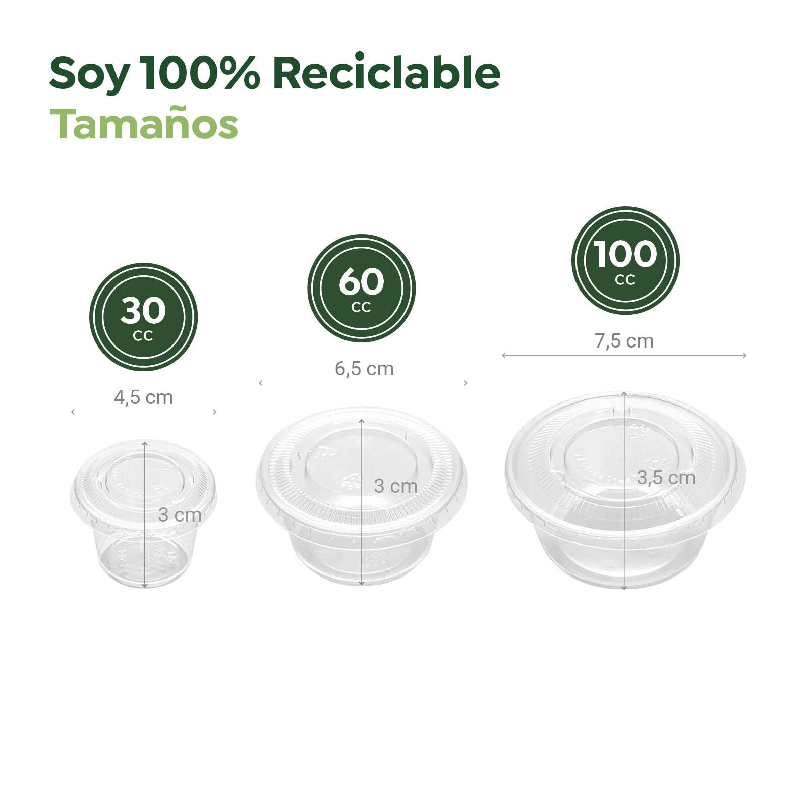 MAXI PRODUCTS - Botes de Plástico Reutilizables con Tapa - Tarrinas Transparentes - Botes de Plástico Reutilizables para Salsas - Envases con Tapa - EXTRA RESISTENTES (100 cc, 1000 unidades)
