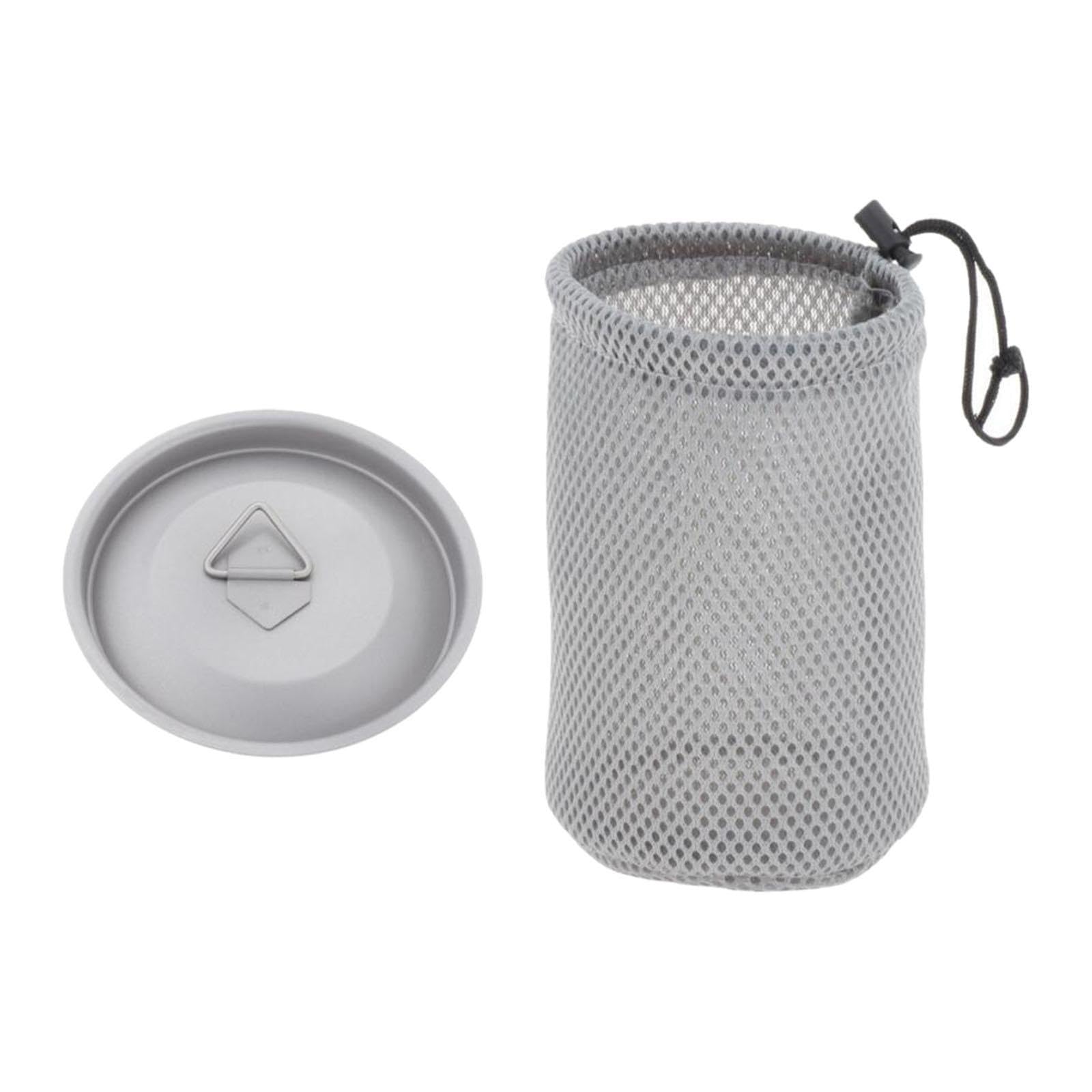 Generic Titanium Cup Lid And Mesh Drawstring Bag Ultralight Mug Lid Camping Pot Lid for Outdoor Climbing Travel Hiking BBQ, XS
