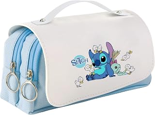 Padieoe Stitch Pencil Case Zipper Smoothy Big Capacity Large Pencil Case with Handle Duarable School Pencil Case for Teenage Girls Boys Stationery Organizer Gift Little Duck