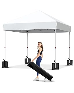 Garvee 10x10 Pop Up Canopy, Beach Ten with One Push Setup, Pure White