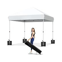 Garvee 10x10 Pop Up Canopy, Beach Ten with One Push Setup, Pure White