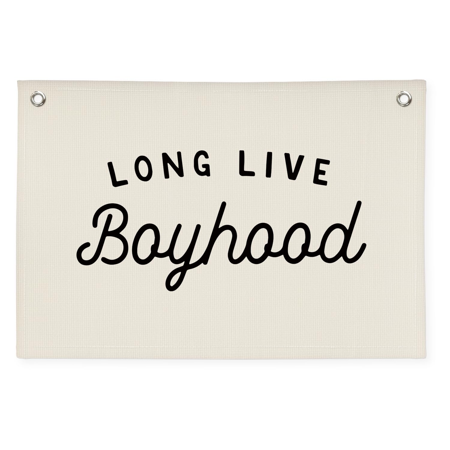 Long Live Boyhood Banner Boy Room Decor,Playroom Decor Nursery Wall Decor for Boys Bedroom Living Room, Baby Shower Gifts, kid's banners Wall Hanging Flag Linen Banner 30x20(off-white)