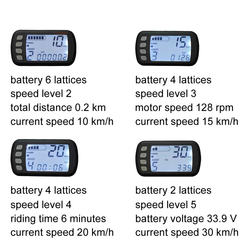 Kit Contrôleur Vélo électrique 24V-48V 250W/350W Sans Balais, Avec écran, Pédalier Assisté (PAS), Accélérateur & Freins