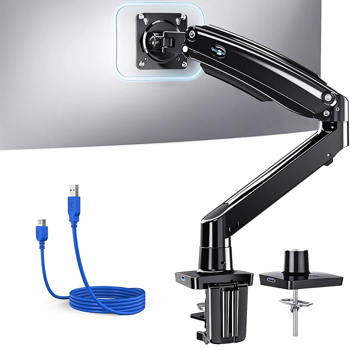 Buy HUANUO Single Monitor Arm, Gas Spring Monitor Mount Stand