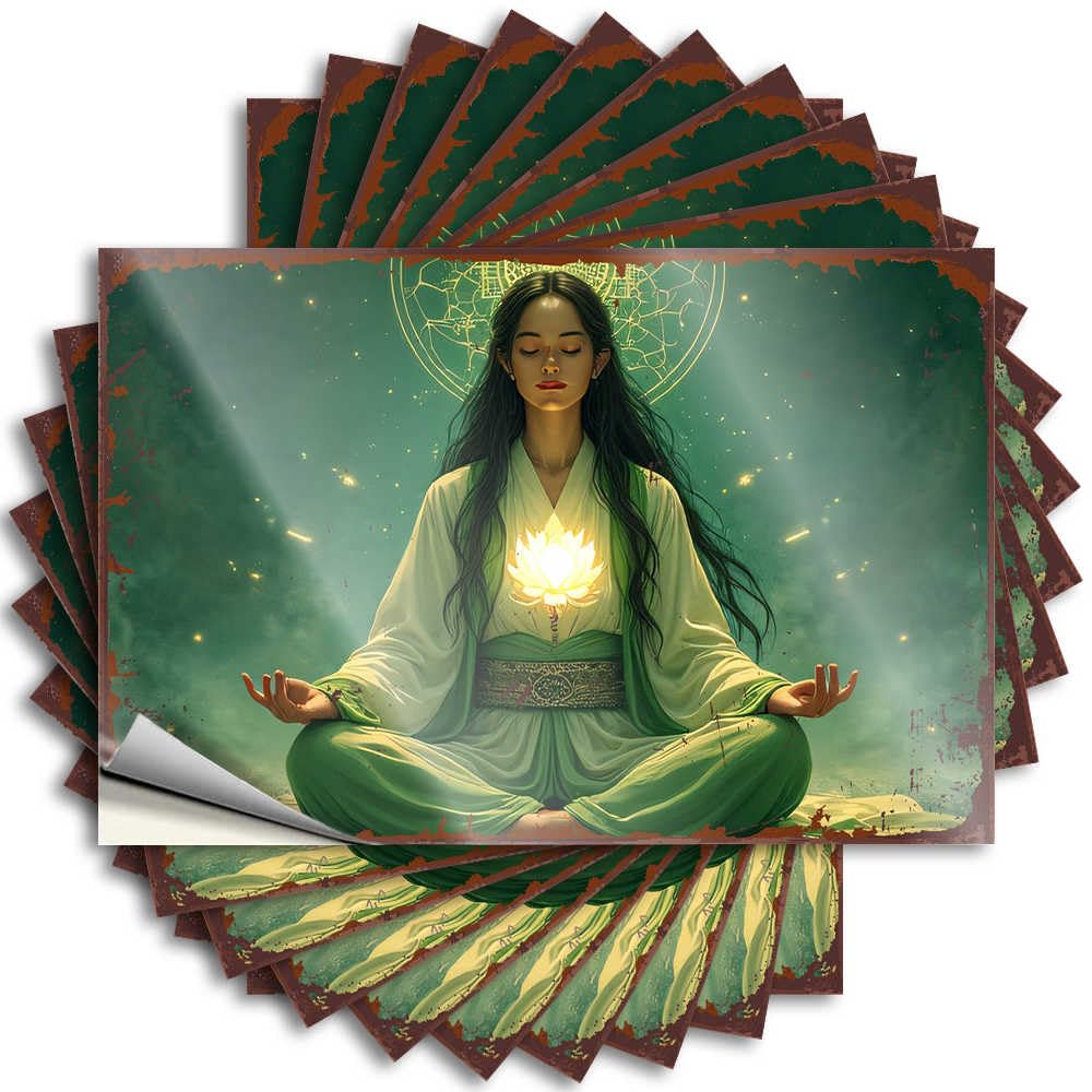 Western Lettering Sticker, Dorm Decorations Cover Lotus Blossom Meditation: A Serene Journey Within | Funny Quote Hunting Decals(8X12CM)