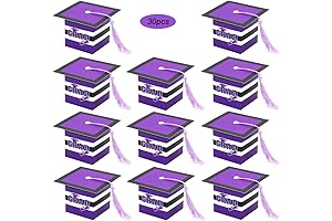 30pcs Purple Grad Cap Candy Boxes 2022 Grad Party Favors Supplies