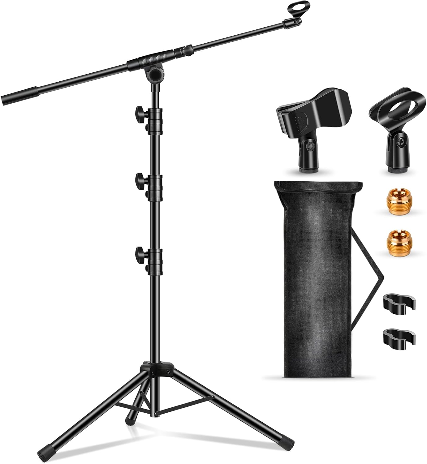 Microphone Stand Tripod Mic Stand Boom Height Adjustable 24